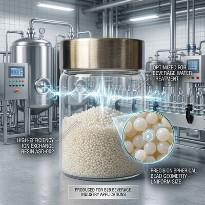 ASD-002 Resina di scambio anionico 99,8% Purezza Perline di base forte per l'industria alimentare Processo di rimozione del nitrato dell'acqua