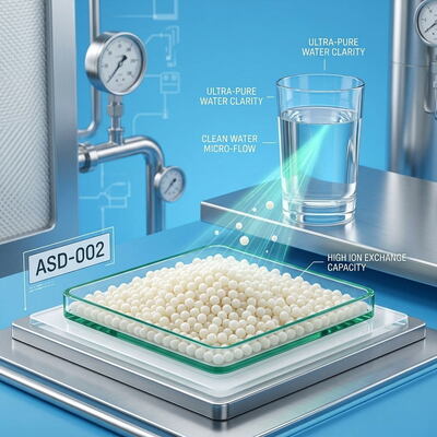 ASD-002 Medi di rimozione di nitrati di resina a base forte per gli scambi di anioni Purezza 99,8% per le piante di acqua potabile