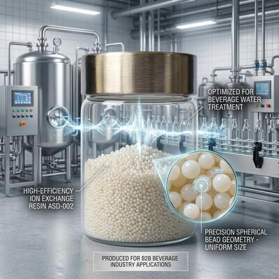 ASD-002 Resina di scambio anionico 99,8% Purezza Perline di base forte per l'industria alimentare Processo di rimozione del nitrato dell'acqua