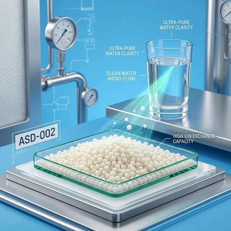 ASD-002 Medi di rimozione di nitrati di resina a base forte per gli scambi di anioni Purezza 99,8% per le piante di acqua potabile